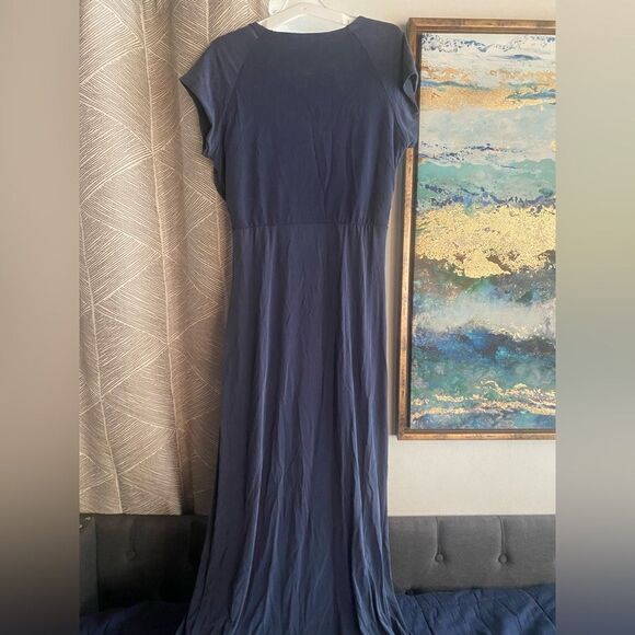 The Jetset Diaries Novella Cap-Sleeve Ruched Maxi Dress Sz  L  Cobalt Blue NEW - Picture 5 of 16